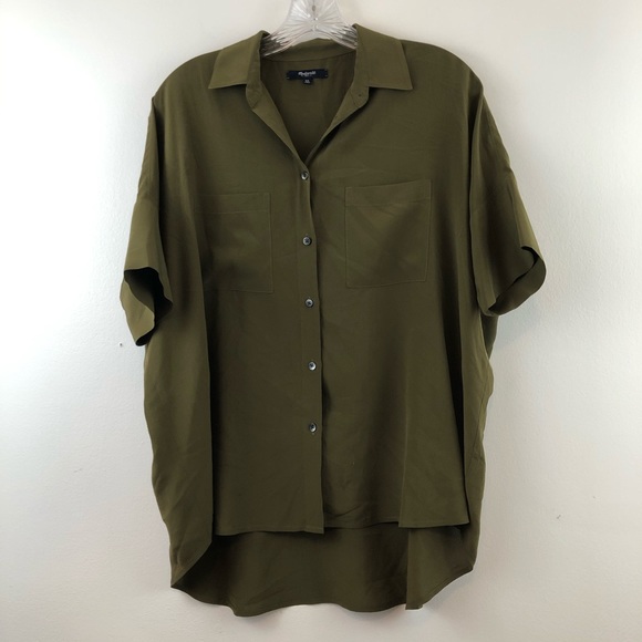 Madewell Tops - Madewell 100% Silk Oversized Button Down Top XS